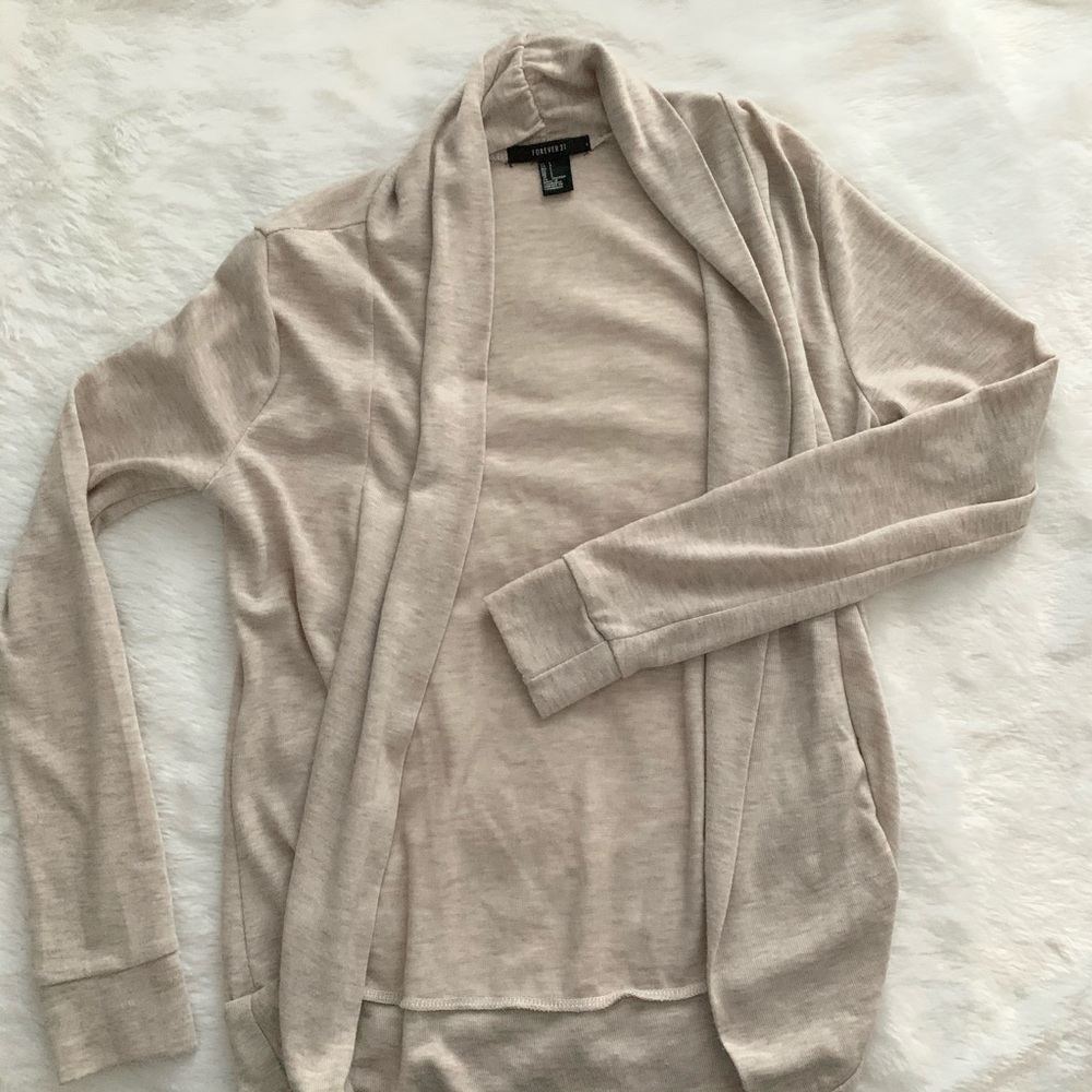 NWOT beige forever 21 cardigan size large